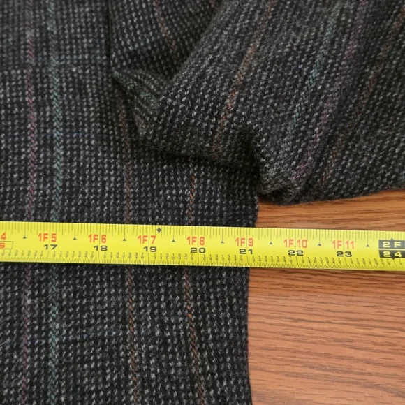 VTG 70s Centura The Broadway Wool Gray Houndstooth Blazer Sport Coat Jacket, 42R - Picture 9 of 16